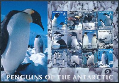 Britská Antarktida 2003 **/Mi. 369-80 , aršík , tučňáci I. , /L22/