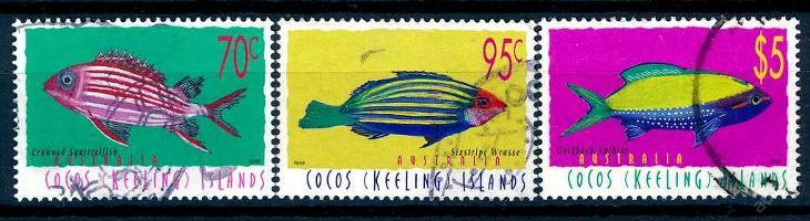 Kokosový ostrov , Cocos Islands 1998 o/Mi 367/9 ryby , komplet , /AL/