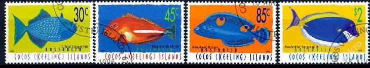Kokosový ostrov , Cocos Islands 1996 o/ Mi 350/3 komplet , ryby  /AL/