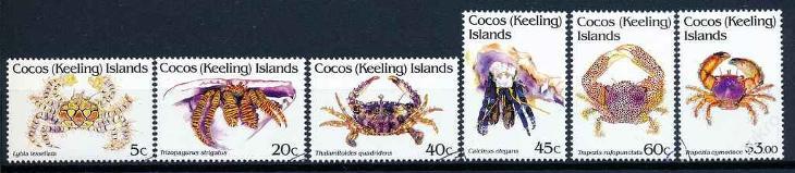 Kokosový ostrov , Cocos Islands 1991 o/ Mi 260/5 krab , komplet , /AL/
