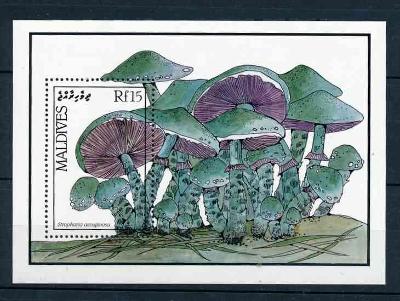 Maledivy 1986 **/Mi.1243 , Block 130  houby /L5/