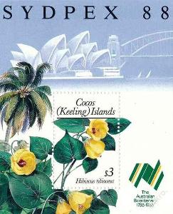 Kokosový ostrov , Cocos Islands 1988 **/ Mi Block 7 komplet flóra /AL/