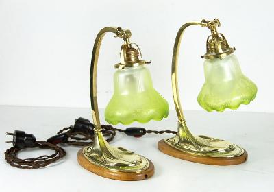 Lampičky secesní párové, 1900ca