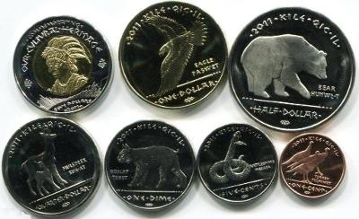 Rancho Los Coyotes 2011 sada 7 coins UNC RL