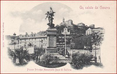 Genova (Janov) * Piazza Principe, socha, pevnost * Itálie * Z1517