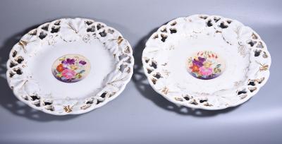 Dva dekorativní talíře zaniklé porcelánky ve Staré Vodě(Altwasser)1850