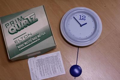 Nástěnné hodiny Prim Quartz s kyvadlem , originální balení, nepoužité
