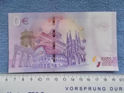 Numismatika 0 euro bankovka Souvenir Suvenýr Mini Evropa Brusel 