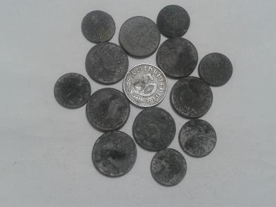 Mince Německo - 50 pfenig 1935+13 ks zinkových pfennigů