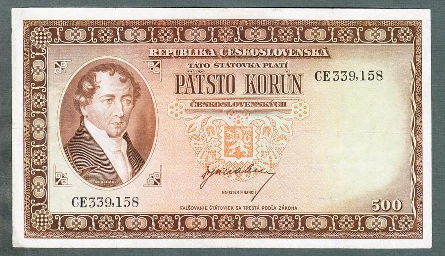 500 kčs 1945 NEPERFOROVANA VZÁCNÁ - Bankovky