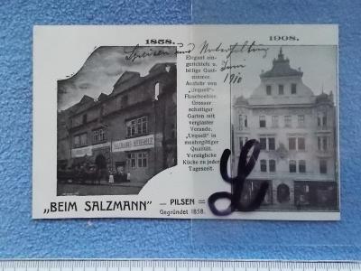 Plzeň Hotel restaurace hostinec reklama U Salzmanna 