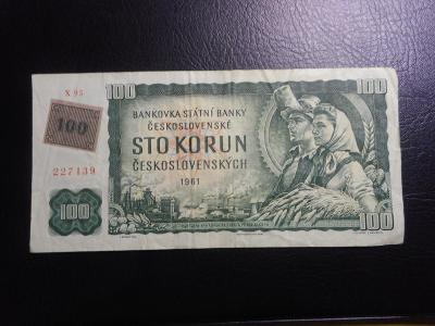 100 korun 1961 serie X,kolkovana