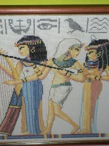 Obraz vyšívaný Tři hudebnice, Egypt