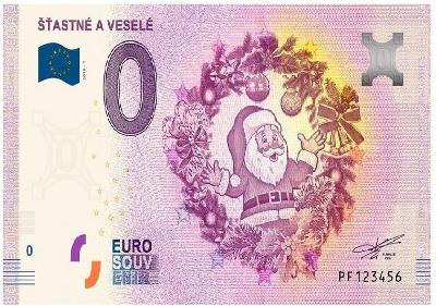 0 euro bankovka Šťastné a Veselé - super dárek