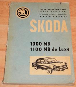 ŠKODA 1000 / 1100 MB - KATALOG NÁHRADNÍCH DÍLŮ MOTOTECHNA (1968-1969)
