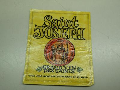 Starožitná etiketa Saint Joseph Grand win des Saints 