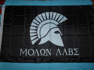 Mega Baner,vlajka TOHLE JE SPARTA  MOLON LABE-1