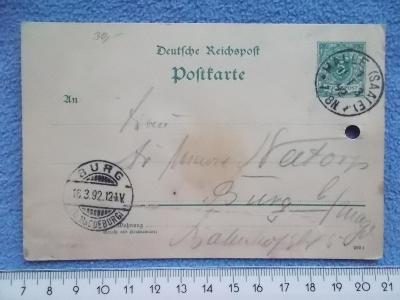 Korespondenční lístek  Německo Sasko 1892 