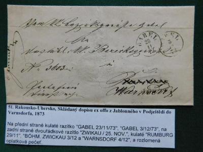 51. Rakousko-Uhersko, Skládaný dopisu ex offo z Jablonného v Podještěd