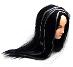 Paruka dlouhé černé vlasy s šedivým melírkem(16) - undefined