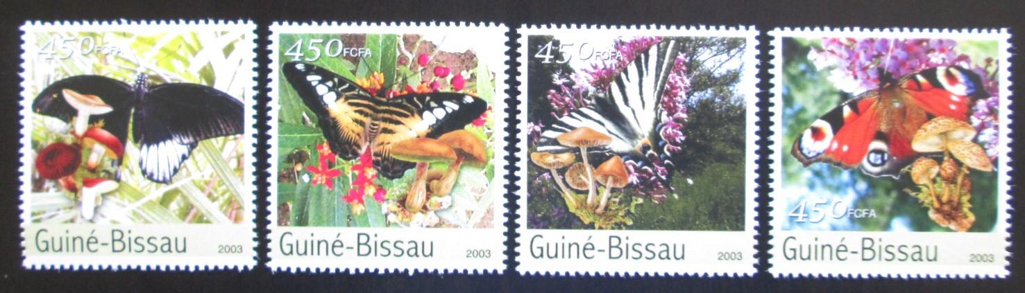 Guinea-Bissau 2003 Motýle a huby Mi# 2087-90 Kat 15€ 1849 - Tematické známky