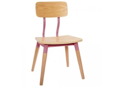 Dětská židle VINTAGE, dřevěná, růžová