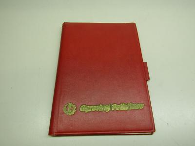 Starý zápisník s pořadačem a Diář 1959 v deskách Agrostroj / použité 