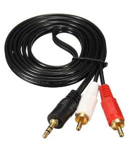 NOVÝ stereo audio kabel 3,5mm Jack - Cinch 1,5m - zlacené konektory