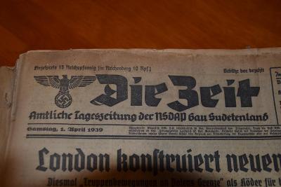 DIE ZEIT - Německo - Vázané noviny od 1.Dubna 1939 do 16.Května 1939