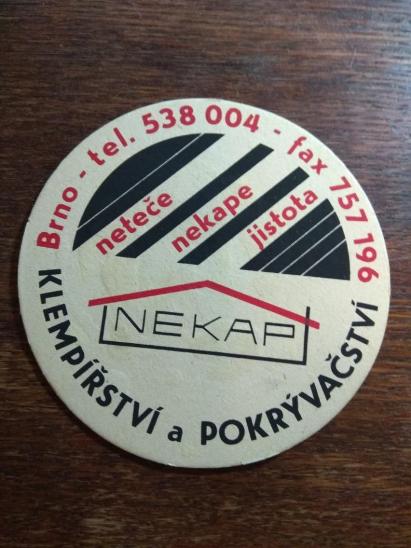 Starý pivní tácek - NEKAP, Brno - Pivo a související předměty