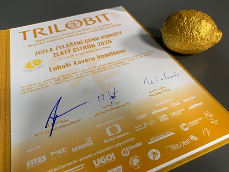 Trilobit - Zlatý citron 2020 Luboši Xaveru Veselému