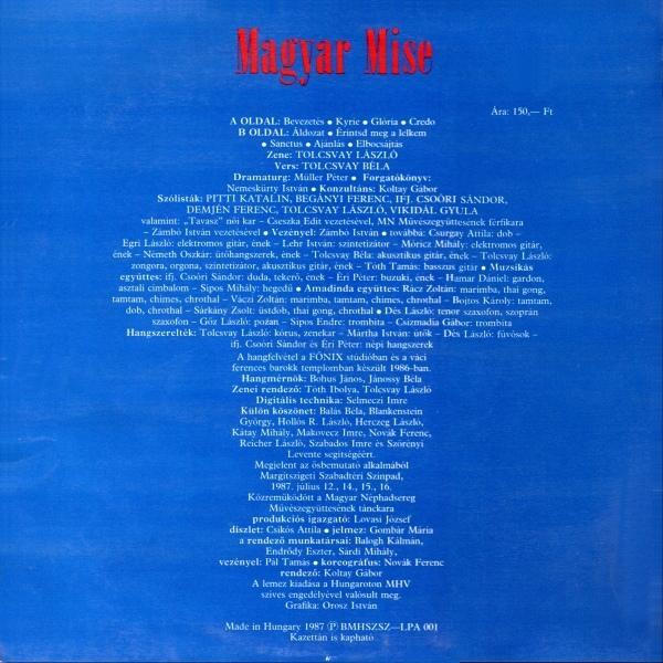 TOLCSVAY Laszlo TOLCSVAY Bela Magyar mise 1987 Prohibited Hungary - LP / Vinylové desky
