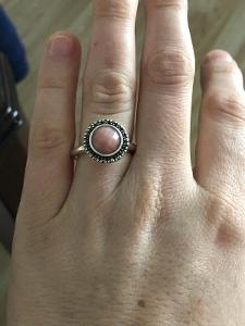 Prsten stříbro 925/1000 100% originál Pandora s markazity růžový opál