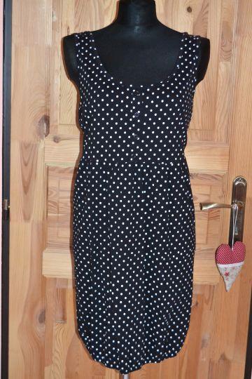 Super černobílé puntíkaté šaty Zhenzi, vel. L/XL