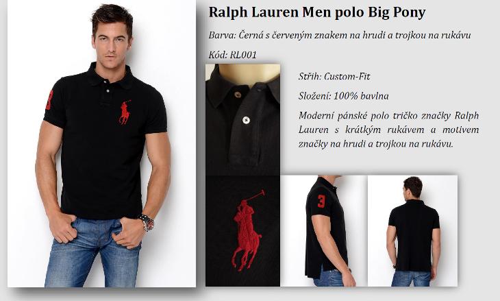 NOVÉ pánské polo triko Ralph Lauren: Černé s červeným znakem