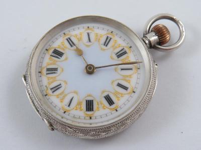 Velmi pěkné dámské stříbrné secesní hodinky - NEFUNKČNÍ