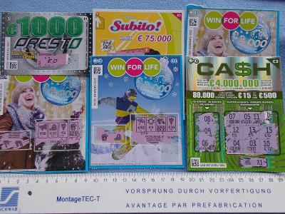 Los loterie  stírací sada  konvolut Belgie Euro výhra