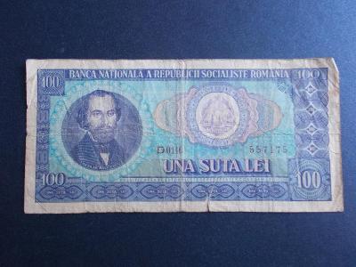 Bankovka Rumunsko Sto 100 Lei 1966