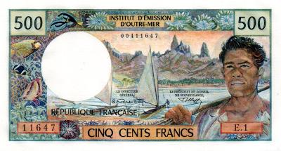 Fr. Polynésie (TAHITI) 500 francs ND70 UNC - Pick 25a 