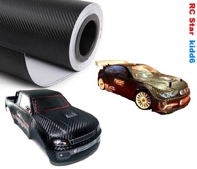 Black Carbon Fiber Vinyl Rc Car Wrap 127x50cm