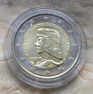 2 EURO PAMĚTNÍ MINCE MONACO 2012 - NEZÁVISLOST MONAKA - UNC