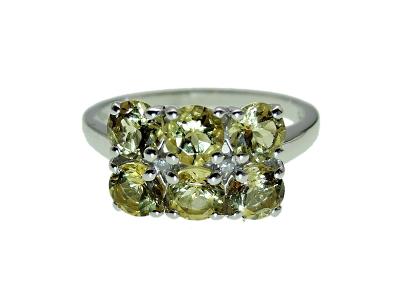 Stříbrný 925 prsten- citrín, diamant
