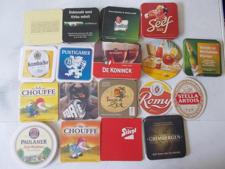 Pivní tácek podtácek sada sestava cizina Belgie  - Pivo a související předměty