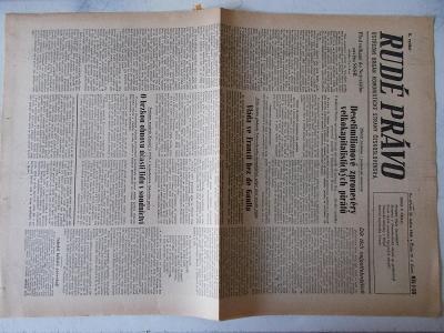 Noviny KSČ  Rudé Právo 1946 Fašismus zločiny soud Frank Lidice válka 