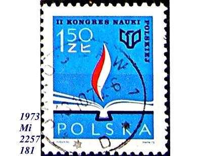 Polsko 1973 vědecký kongres Polsko, plamen stoupající z knihy