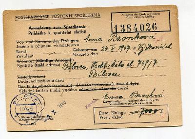 BÍLOVEC  - NOVÝ JIČÍN  - PROVIZORIUM 1945 /AP -26-4