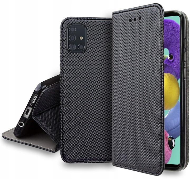Flipové čierne magnetické polohovacie púzdro pre Samsung Galaxy A71 - undefined