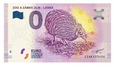 0 Euro Souvenir bankovka 2020, ZOO a zámek Zlín-Lešná, ČÍSLA POD 1000