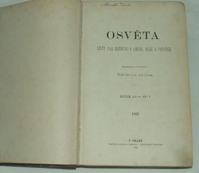 Osvěta - 1882 - listy pro rozhled v umění vědě a politice
