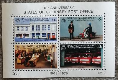 Guernsey 1979 - svěží aršík, výročí místní pošty 3£